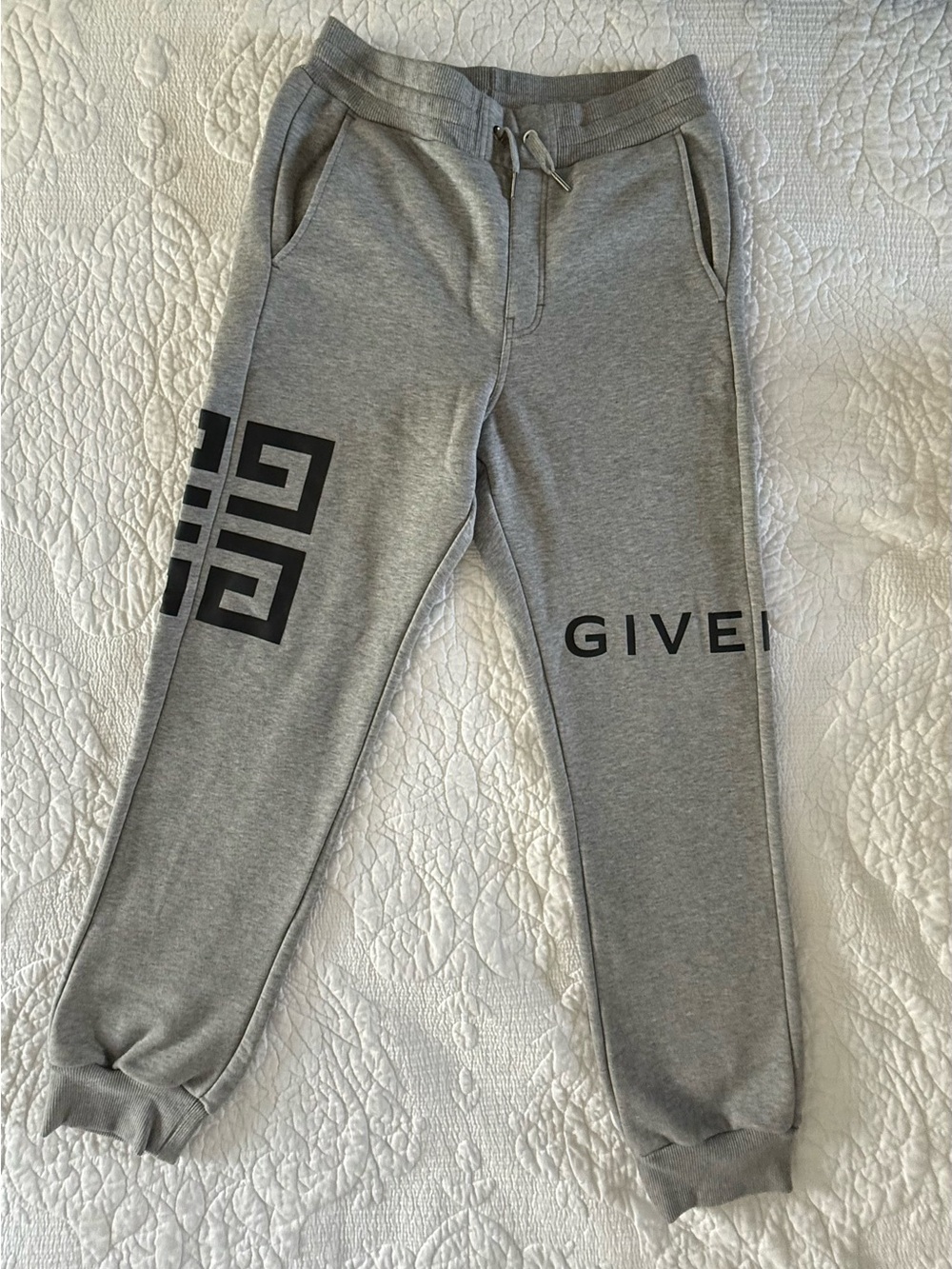 Givenchy Boys/kids Gray Sweatpants with Black Logo Panels